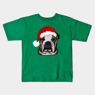 Santa Bulldog Kids T-Shirt